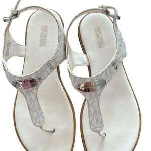 Michael Kors White and Silver Women's Sandals